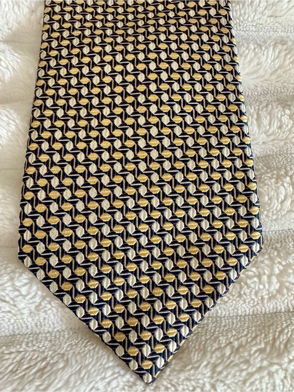 Jos. A. Bank Executive Collection Navy Blue Gold Silk Tie
